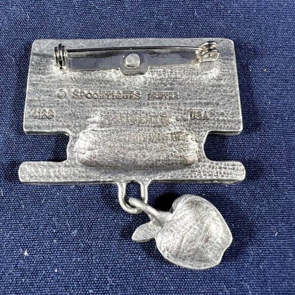 Vintage Teacher Brooch Set: JJ School Charms & Spoontiques #1 Teacher Pewter Pin - Picture 5 of 5